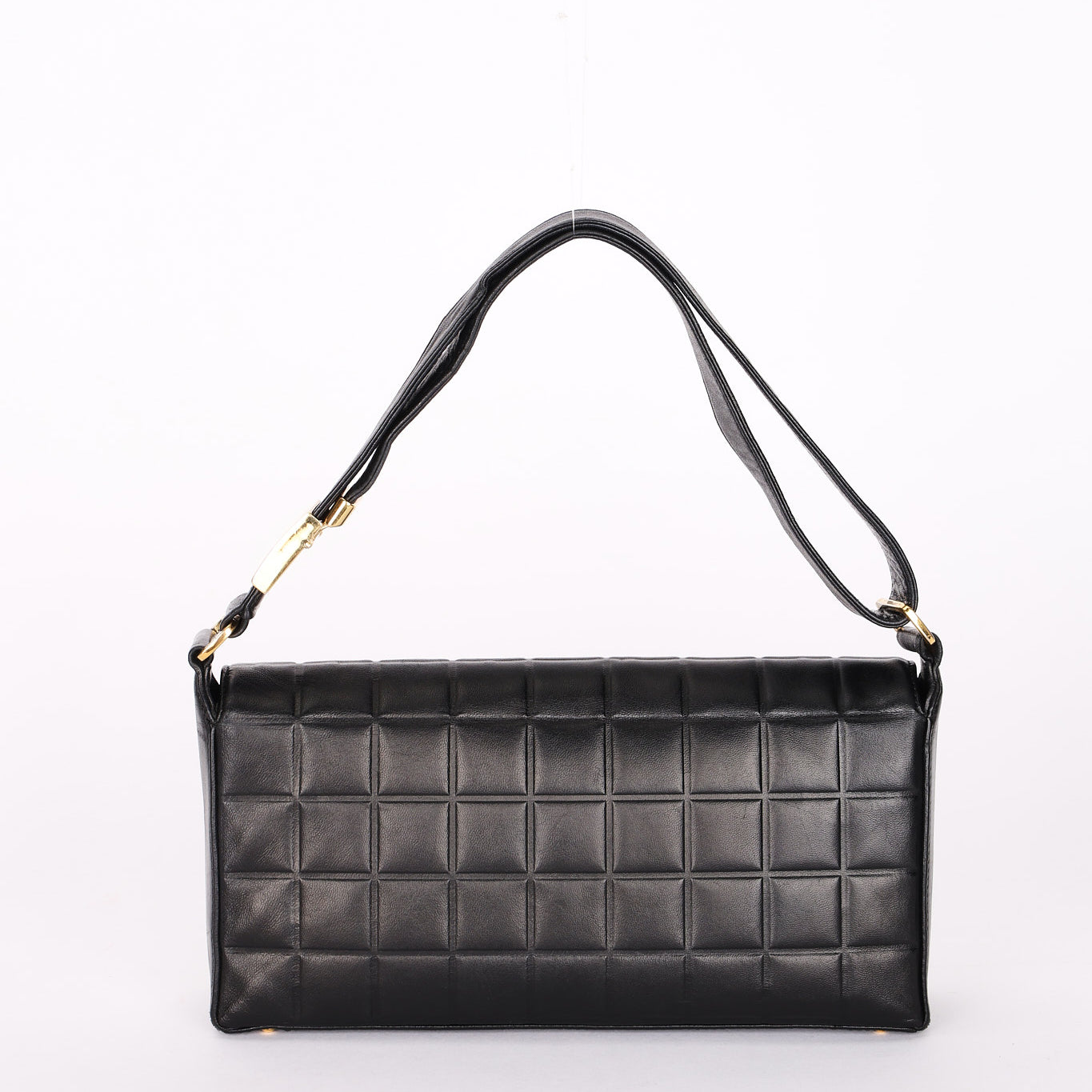Chanel Chocolate Bar Shoulder Bag Black Calfskin GHW