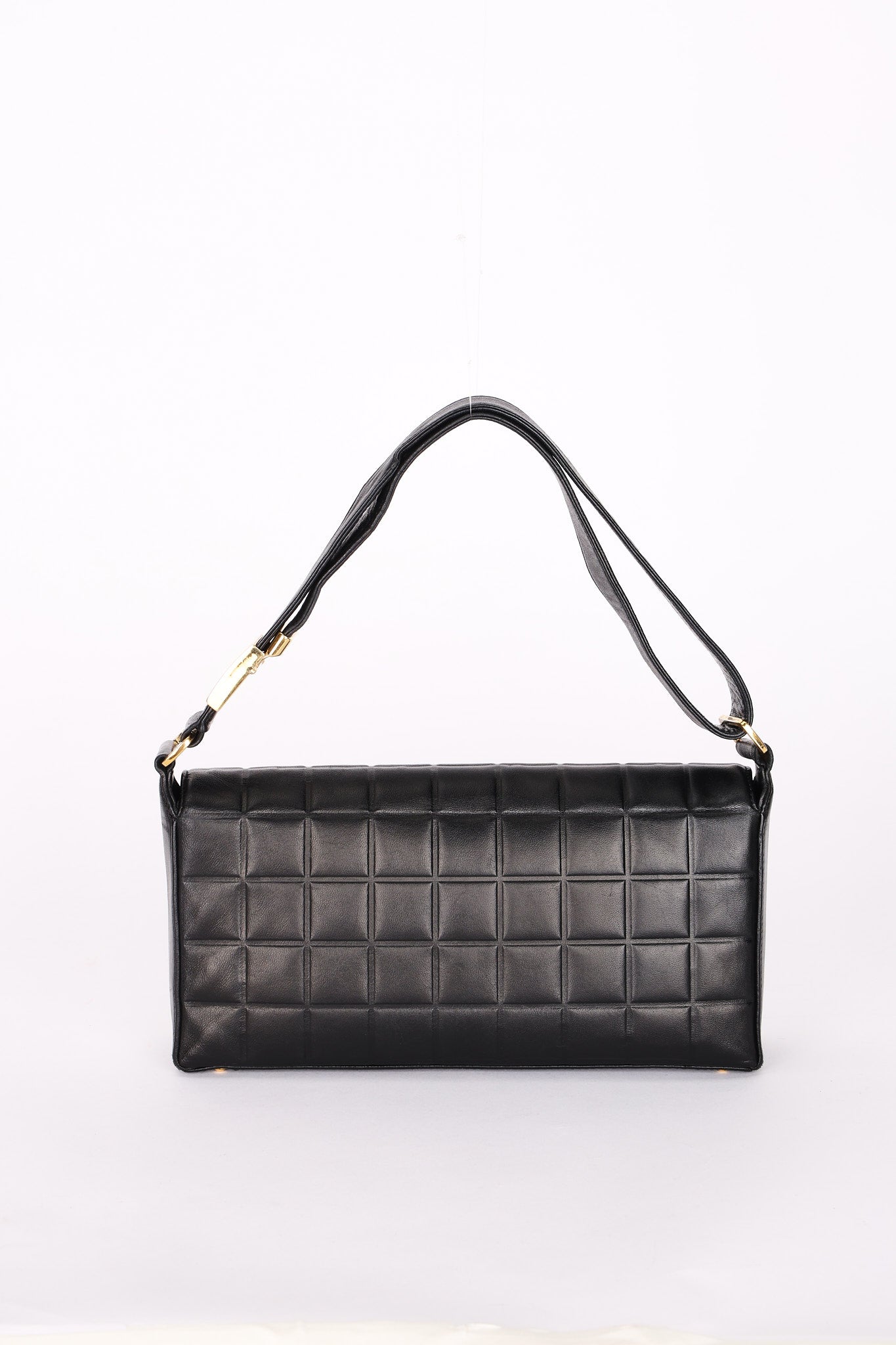 Chanel Chocolate Bar Shoulder Bag Black Calfskin GHW