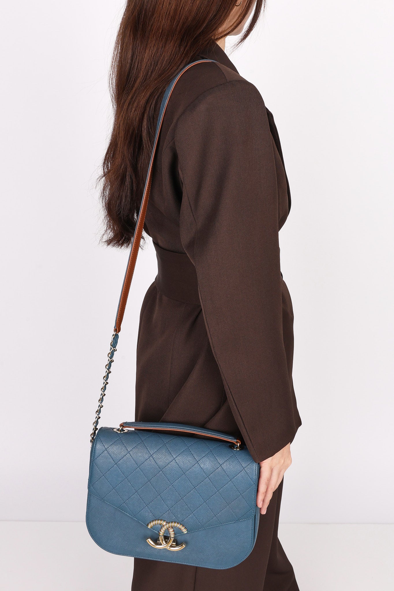 Chanel Thread Around Cuba Shoulder Bag Blue Caviar GHW