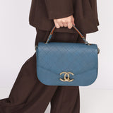 Chanel Thread Around Cuba Shoulder Bag Blue Caviar GHW