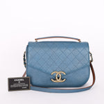 Chanel Thread Around Cuba Shoulder Bag Blue Caviar GHW