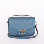 Chanel Thread Around Cuba Shoulder Bag Blue Caviar GHW