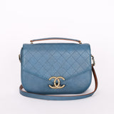 Chanel Thread Around Cuba Shoulder Bag Blue Caviar GHW