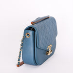Chanel Thread Around Cuba Shoulder Bag Blue Caviar GHW