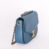 Chanel Thread Around Cuba Shoulder Bag Blue Caviar GHW