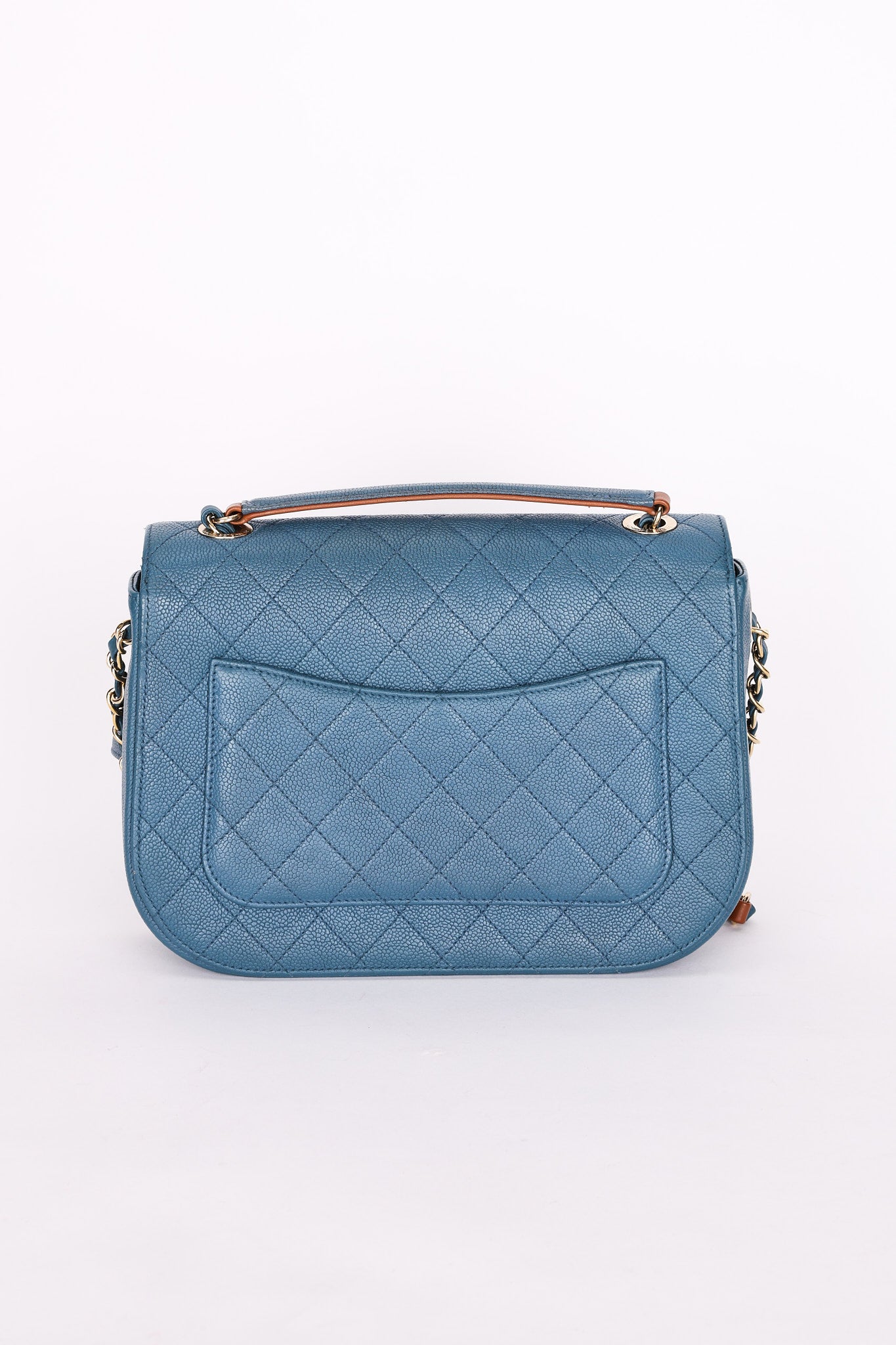 Chanel Thread Around Cuba Shoulder Bag Blue Caviar GHW