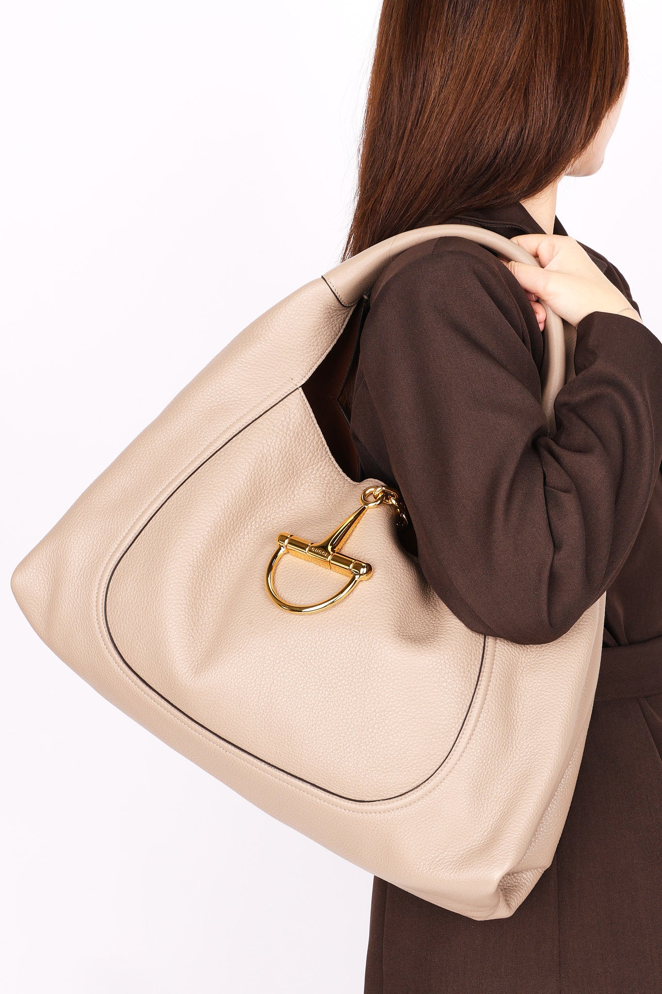 Gucci Softbit Shoulder Bag Taupe