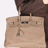Hermès Birkin 35 Etoupe Clemence PHW