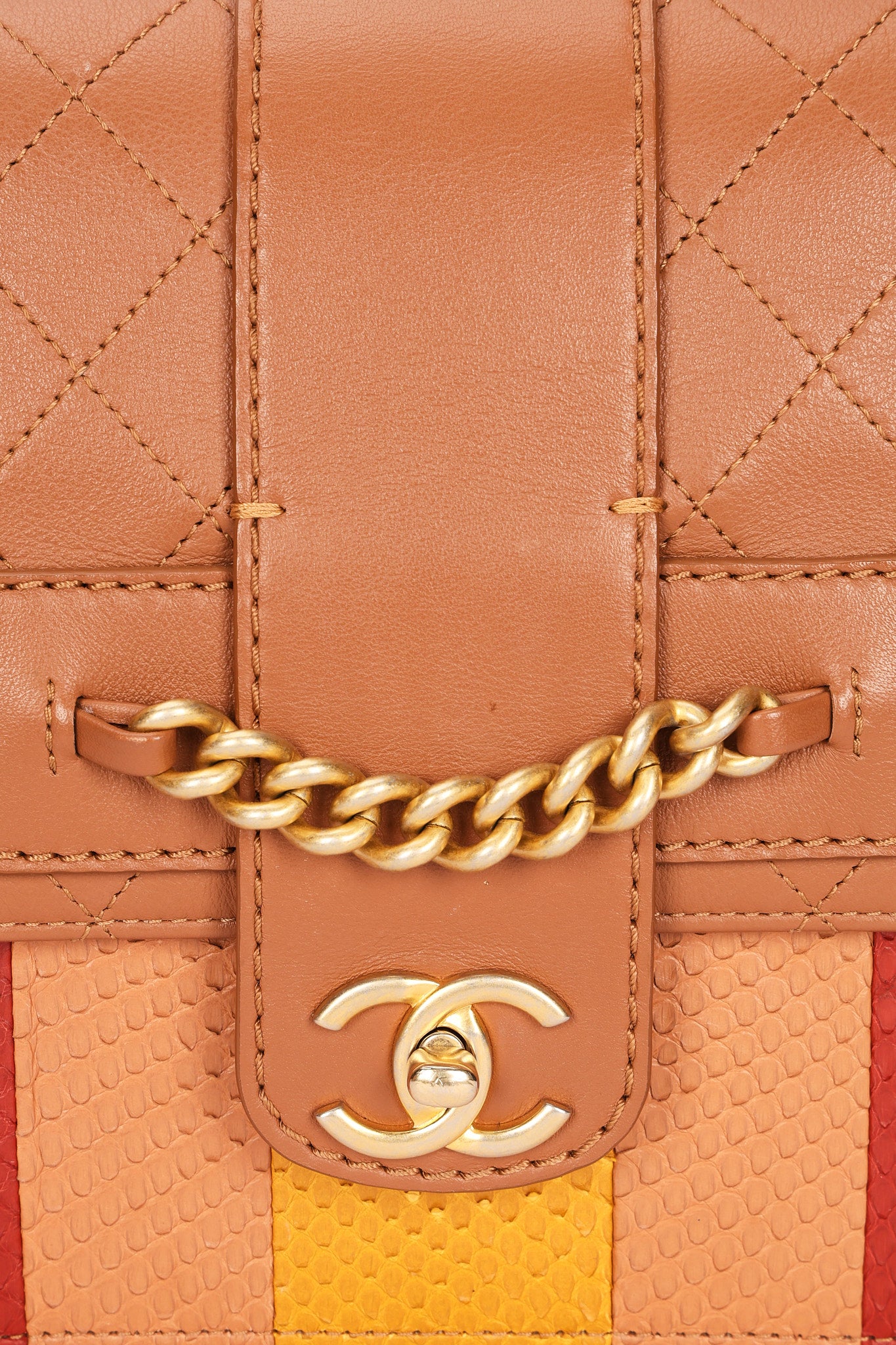 Chanel Bag Snakeskin and Calfskin AGHW