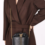 Chanel Drawstring Bucket Bag Black Lambskin and Caviar AGHW