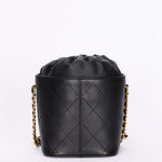 Chanel Drawstring Bucket Bag Black Lambskin and Caviar AGHW