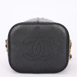 Chanel Drawstring Bucket Bag Black Lambskin and Caviar AGHW