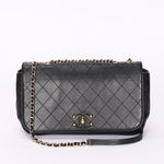 Chanel Single Flap Black Calfskin AGHW