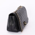 Chanel Single Flap Black Calfskin AGHW