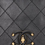Chanel Single Flap Black Calfskin AGHW