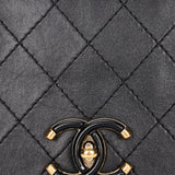 Chanel Single Flap Black Calfskin AGHW