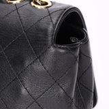 Chanel Single Flap Black Calfskin AGHW