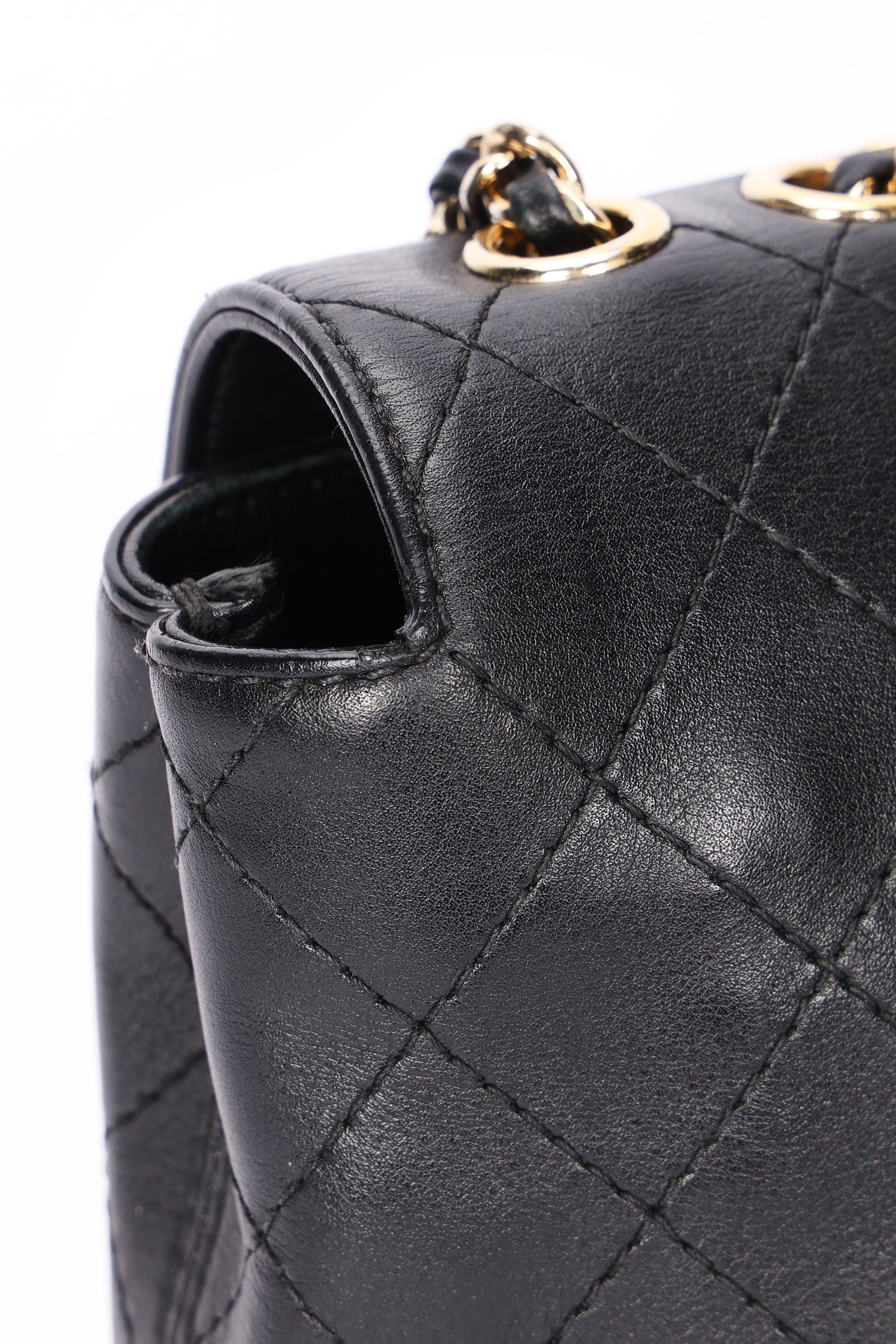 Chanel Single Flap Black Calfskin AGHW