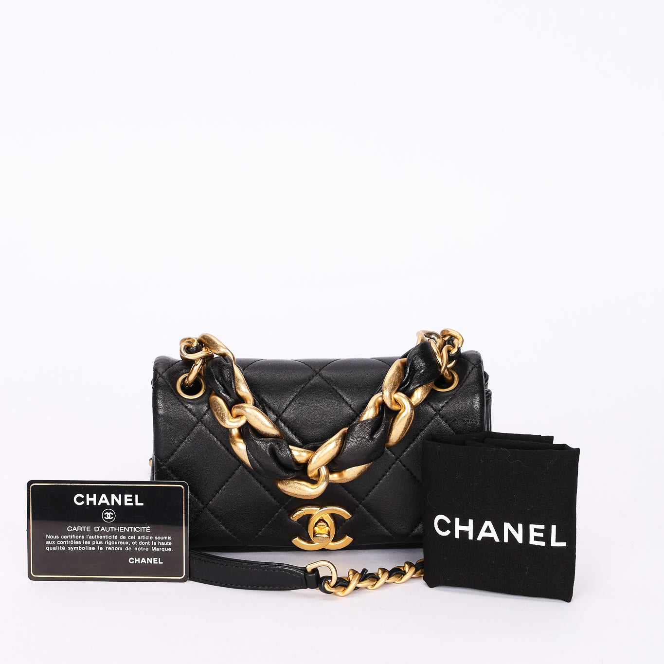 Chanel Mini Bag Black Calfskin AGHW