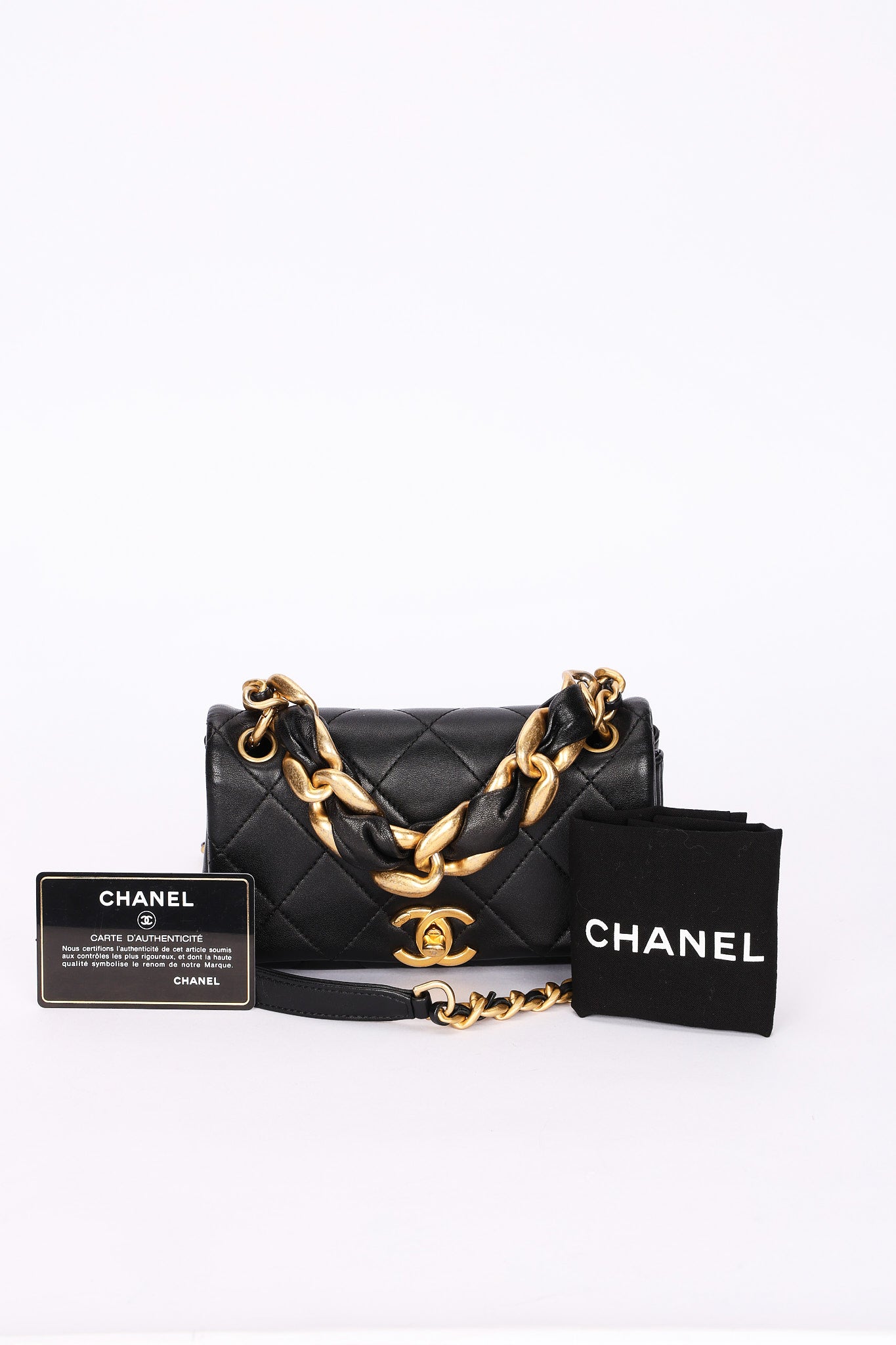 Chanel Mini Bag Black Calfskin AGHW