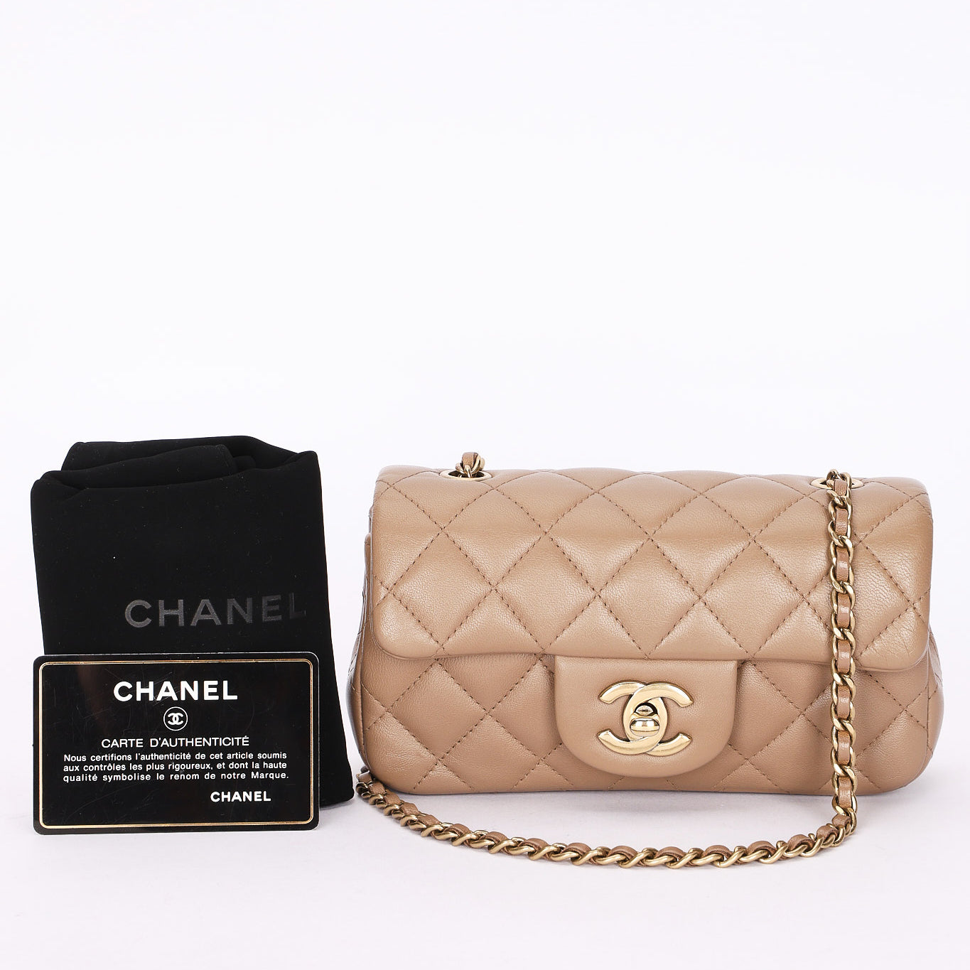 Chanel Extra Mini Classic Single Flap Taupe ACGHW