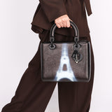 Dior Medium Lady Eiffel Tower Crinkled Calfskin
