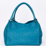 Bottega Veneta Intrecciato Shoulder Bag Cobalt Blue
