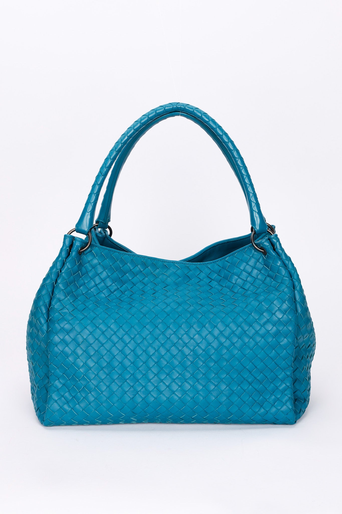 Bottega Veneta Intrecciato Shoulder Bag Cobalt Blue