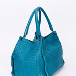 Bottega Veneta Intrecciato Shoulder Bag Cobalt Blue