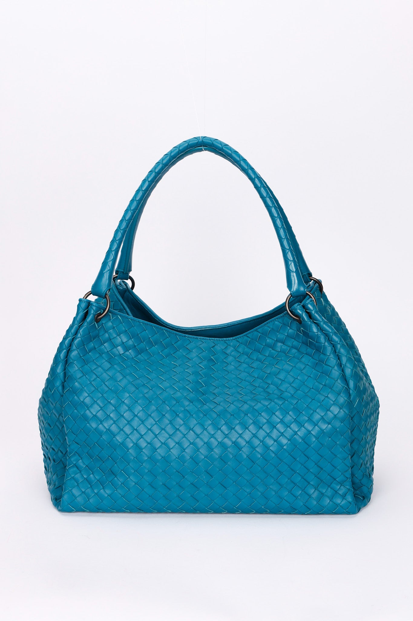 Bottega Veneta Intrecciato Shoulder Bag Cobalt Blue