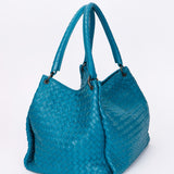 Bottega Veneta Intrecciato Shoulder Bag Cobalt Blue