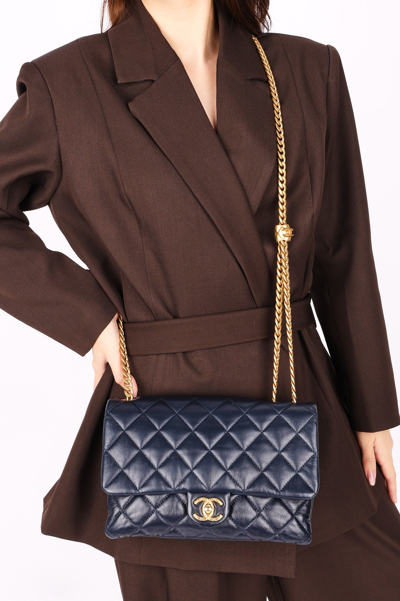Chanel Bag Navy Lambskin AGHW