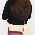 Celine Teen Triomphe Crossbody Bag Burgundy Lizard