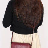 Celine Teen Triomphe Crossbody Bag Burgundy Lizard