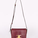 Celine Teen Triomphe Crossbody Bag Burgundy Lizard