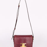 Celine Teen Triomphe Crossbody Bag Burgundy Lizard