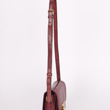 Celine Teen Triomphe Crossbody Bag Burgundy Lizard