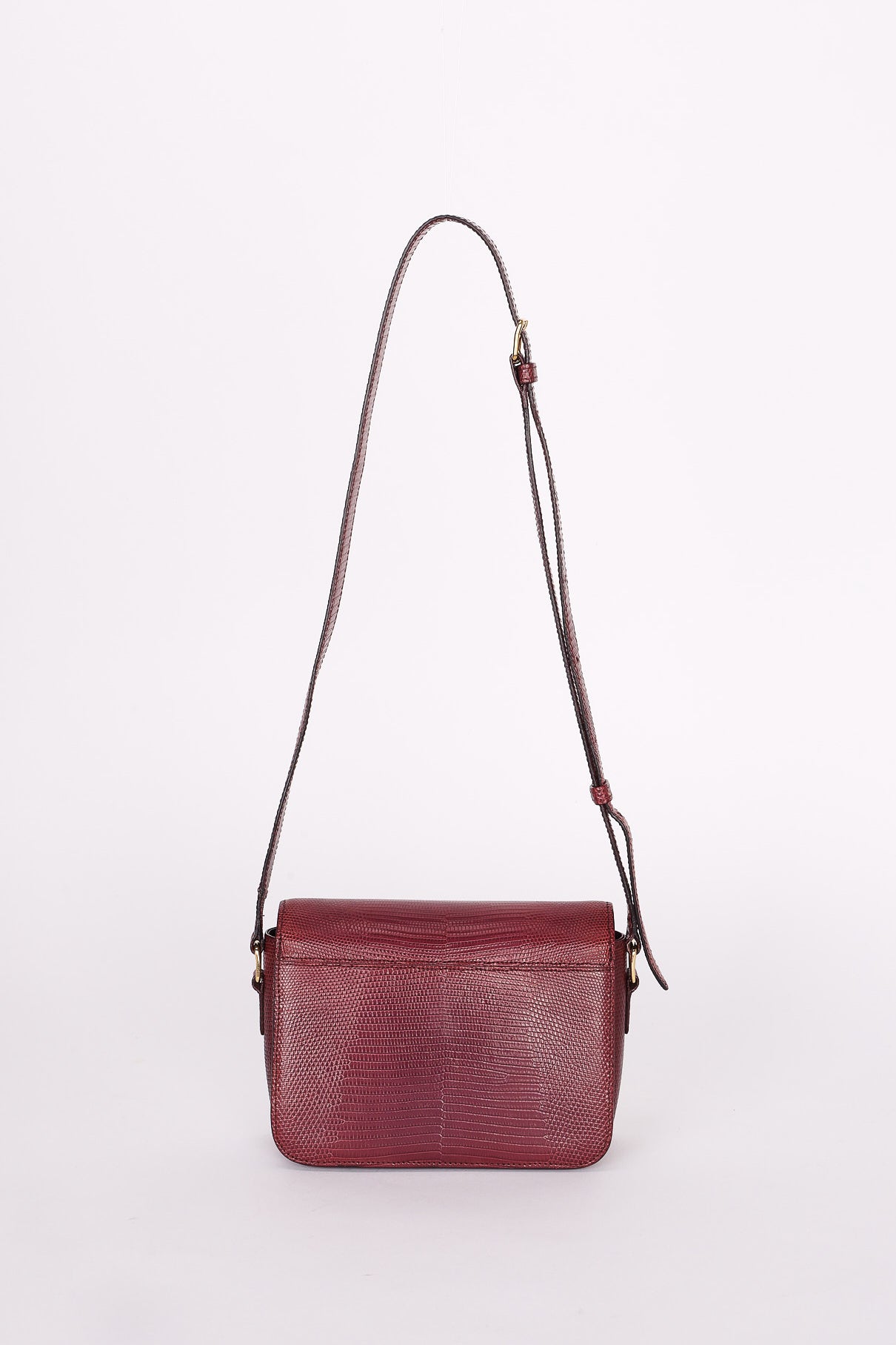 Celine Teen Triomphe Crossbody Bag Burgundy Lizard