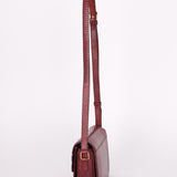 Celine Teen Triomphe Crossbody Bag Burgundy Lizard