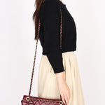 Chanel Single Flap Bordeaux Calfskin and Python AGHW