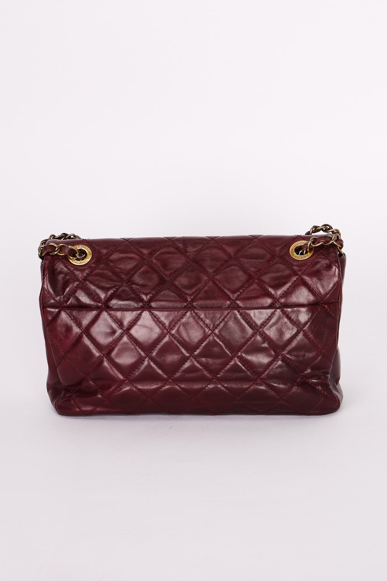Chanel Single Flap Bordeaux Calfskin and Python AGHW