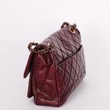 Chanel Single Flap Bordeaux Calfskin and Python AGHW