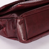 Chanel Single Flap Bordeaux Calfskin and Python AGHW