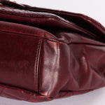 Chanel Single Flap Bordeaux Calfskin and Python AGHW