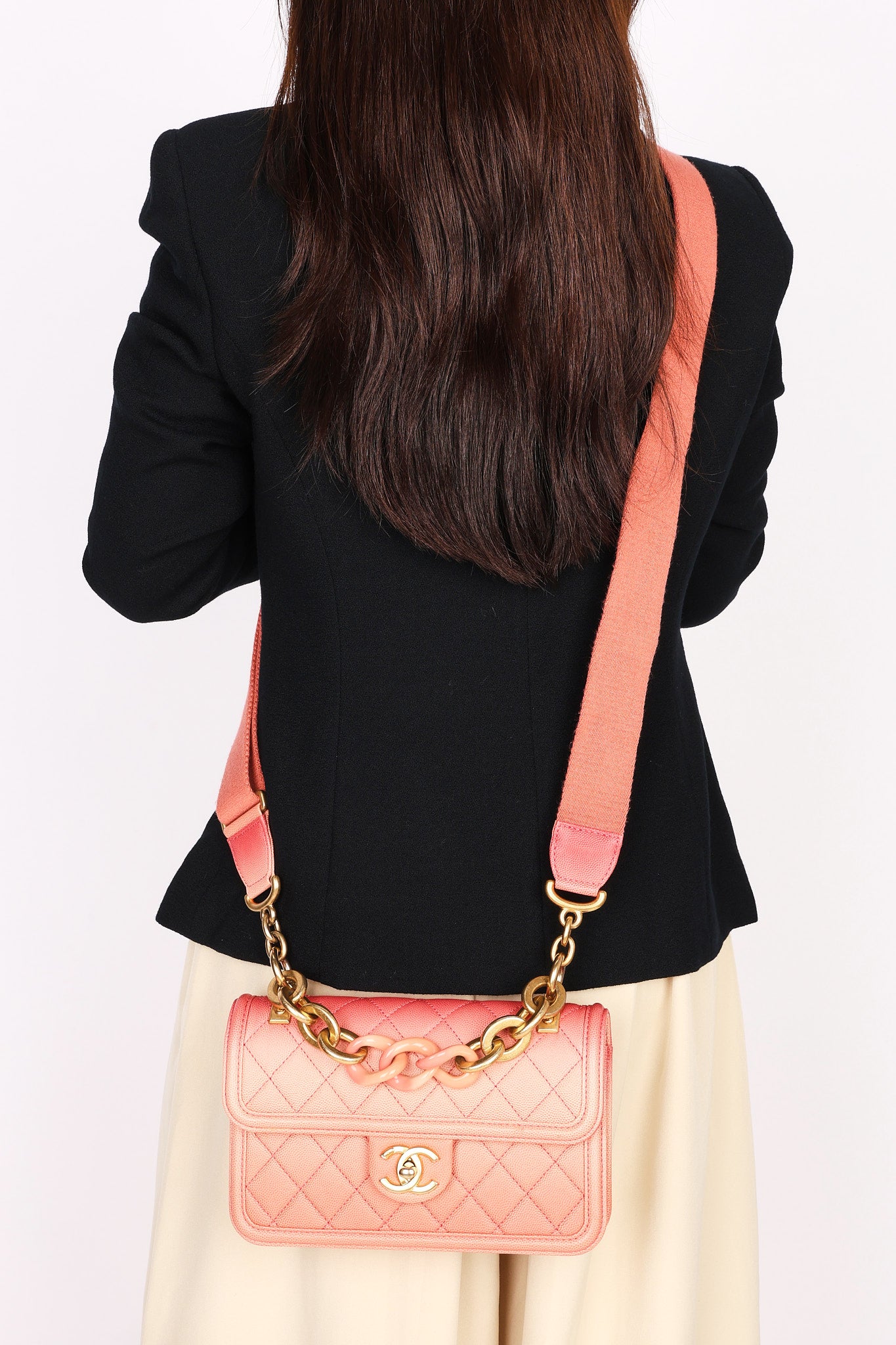 Chanel Small Sunset On The Sea Single Flap Coral Caviar AGHW