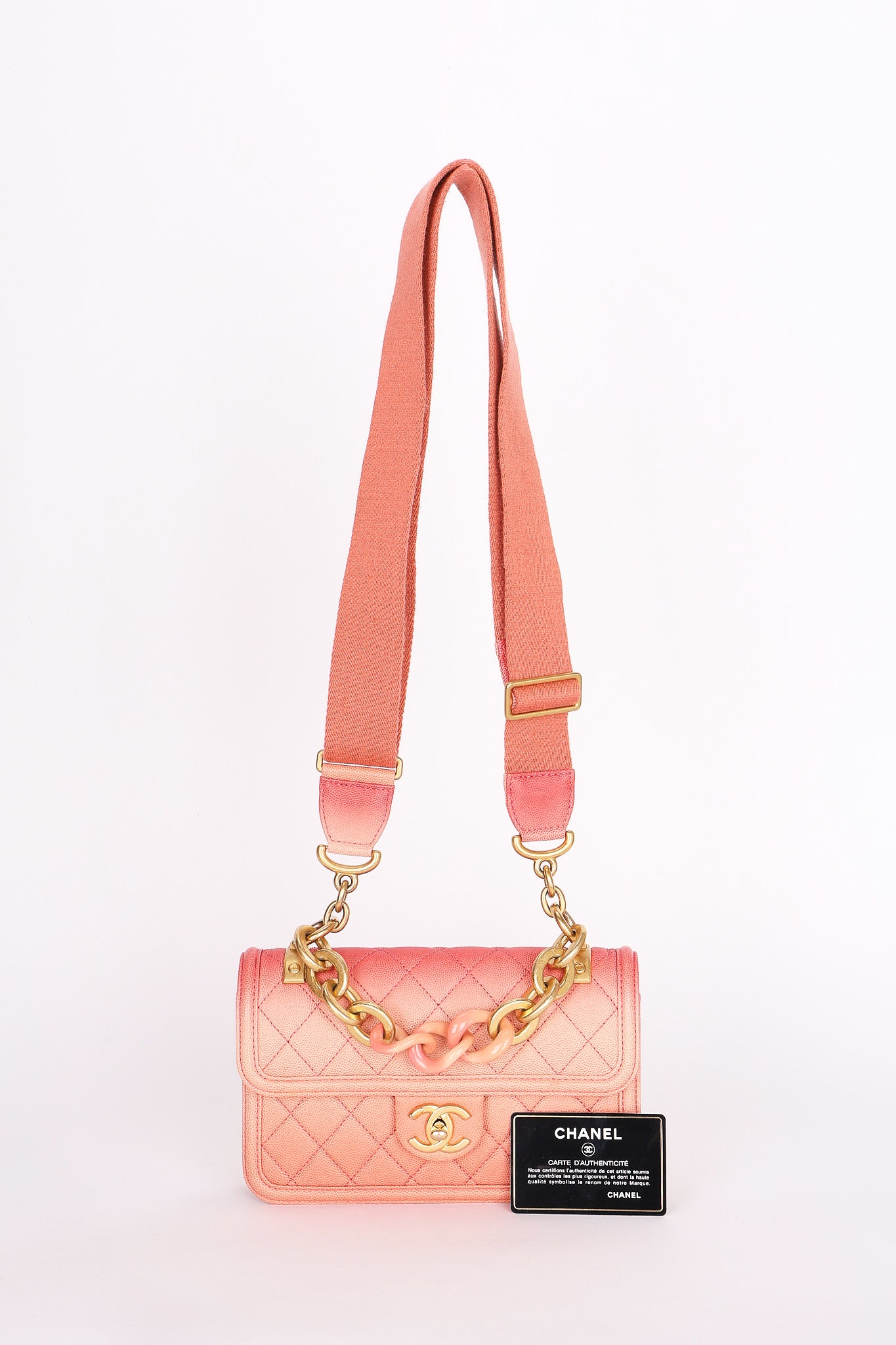 Chanel Small Sunset On The Sea Single Flap Coral Caviar AGHW