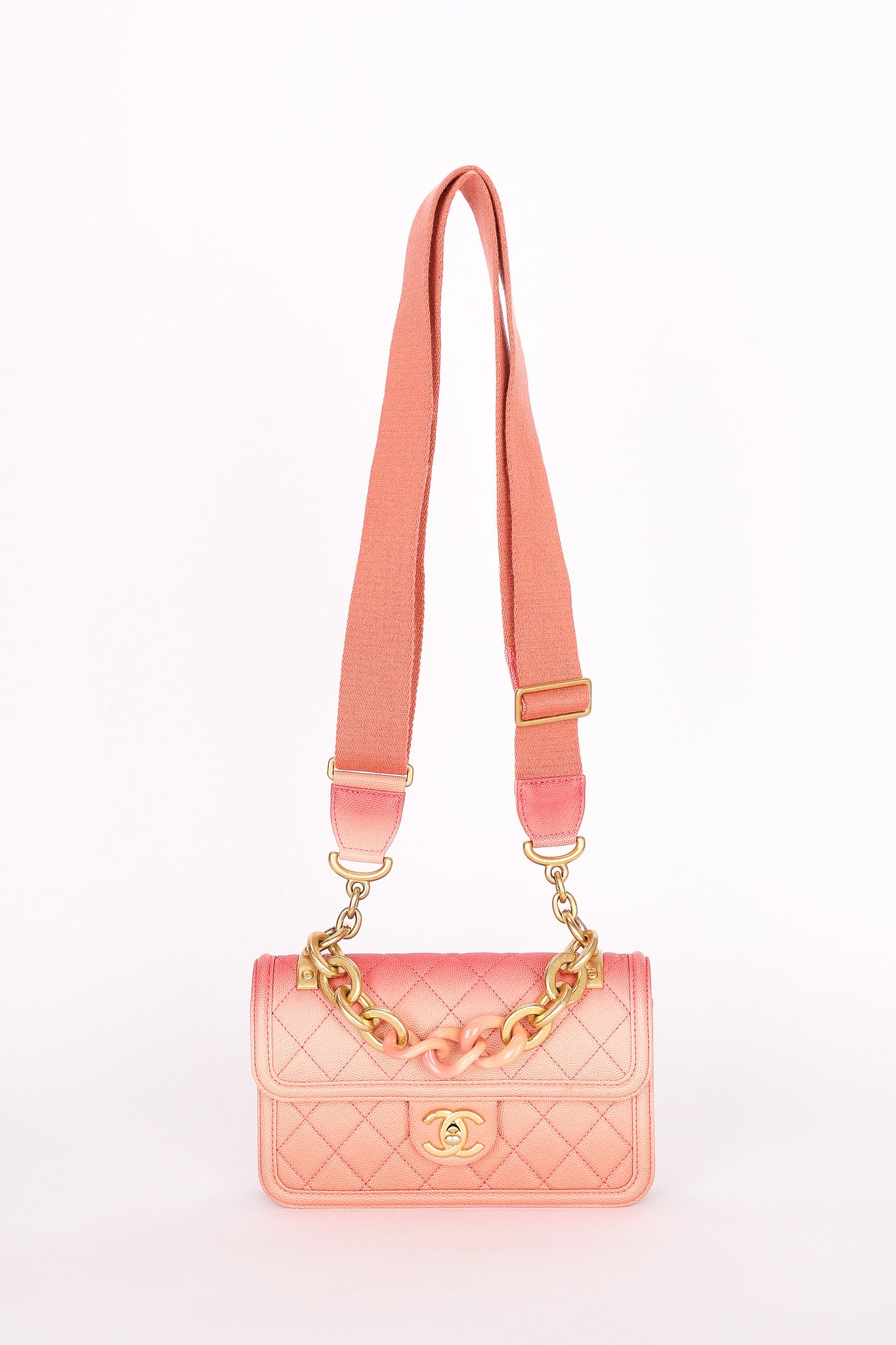 Chanel Small Sunset On The Sea Single Flap Coral Caviar AGHW