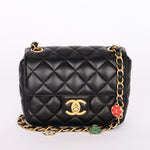 Chanel Poker Charms Mini Square Flap Black Lambskin AGHW