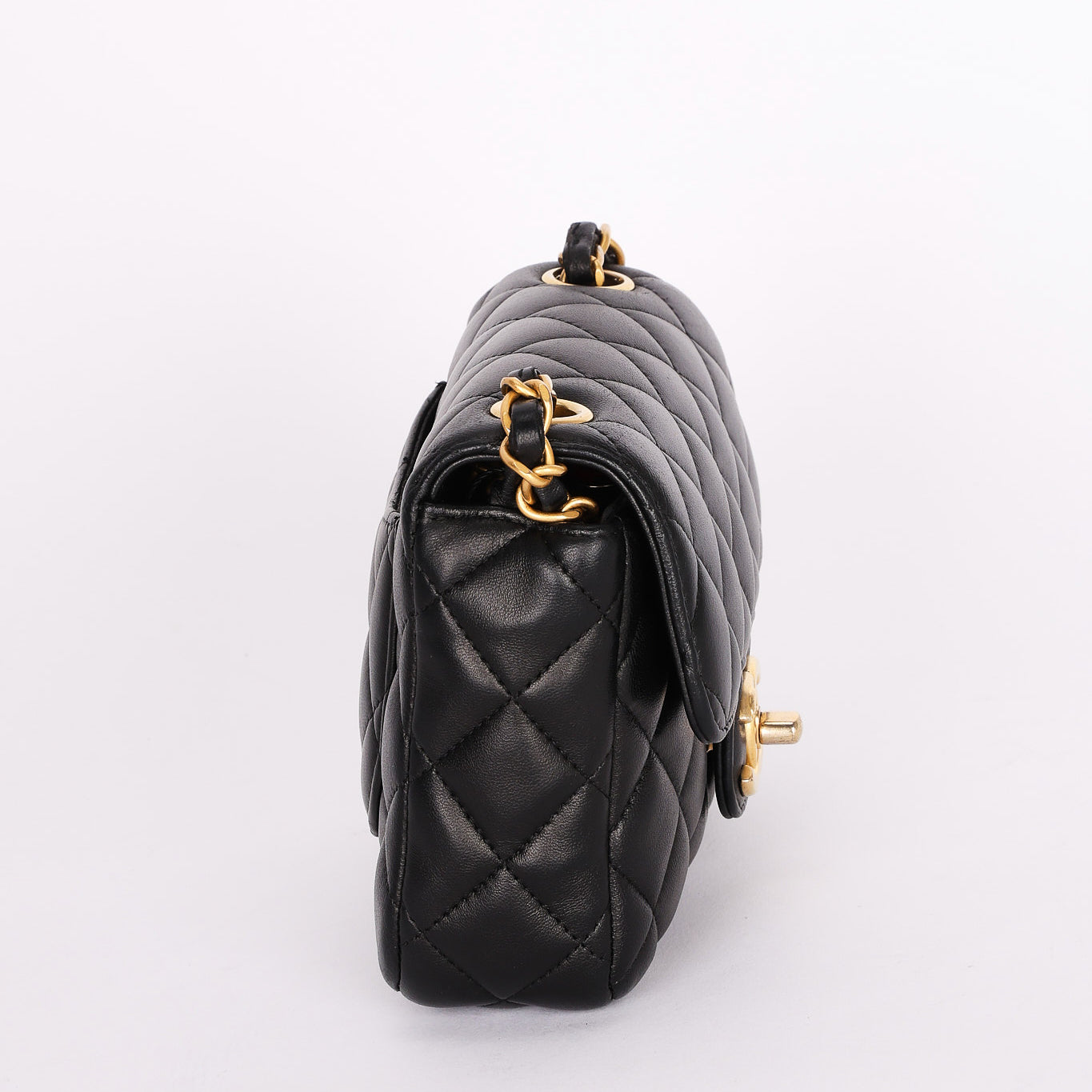 Chanel Poker Charms Mini Square Flap Black Lambskin AGHW