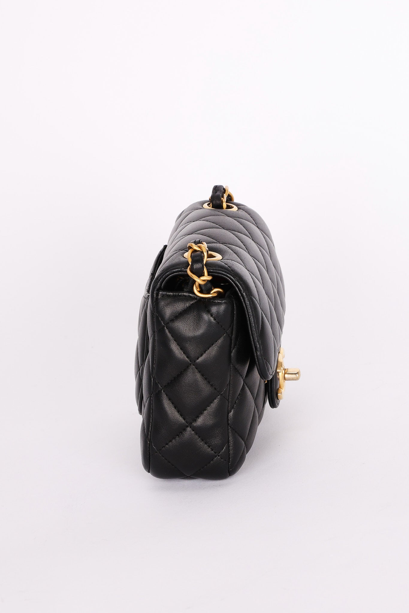 Chanel Poker Charms Mini Square Flap Black Lambskin AGHW